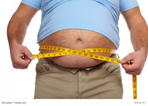 Fat man with a big belly.
